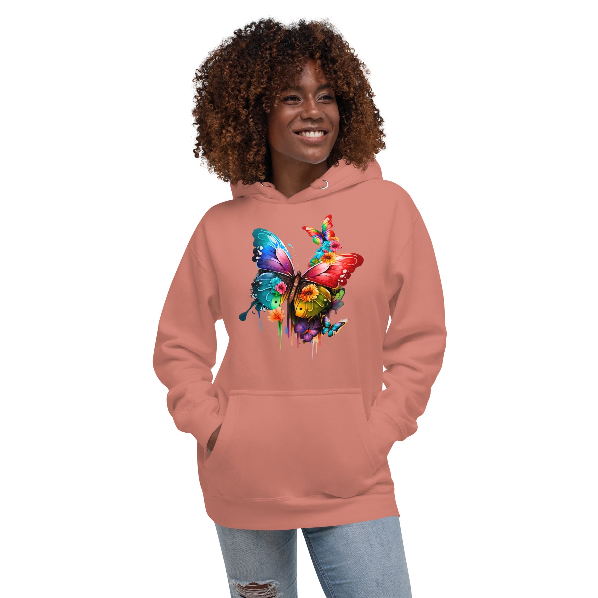 Women's Graphic Designs Hoodie (Butterfly)