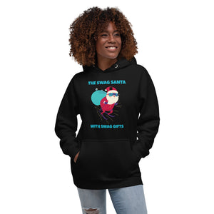 Women's Holiday pullover Hoodie / Swag Santa with Swag Gifts / Christmas Hoodie