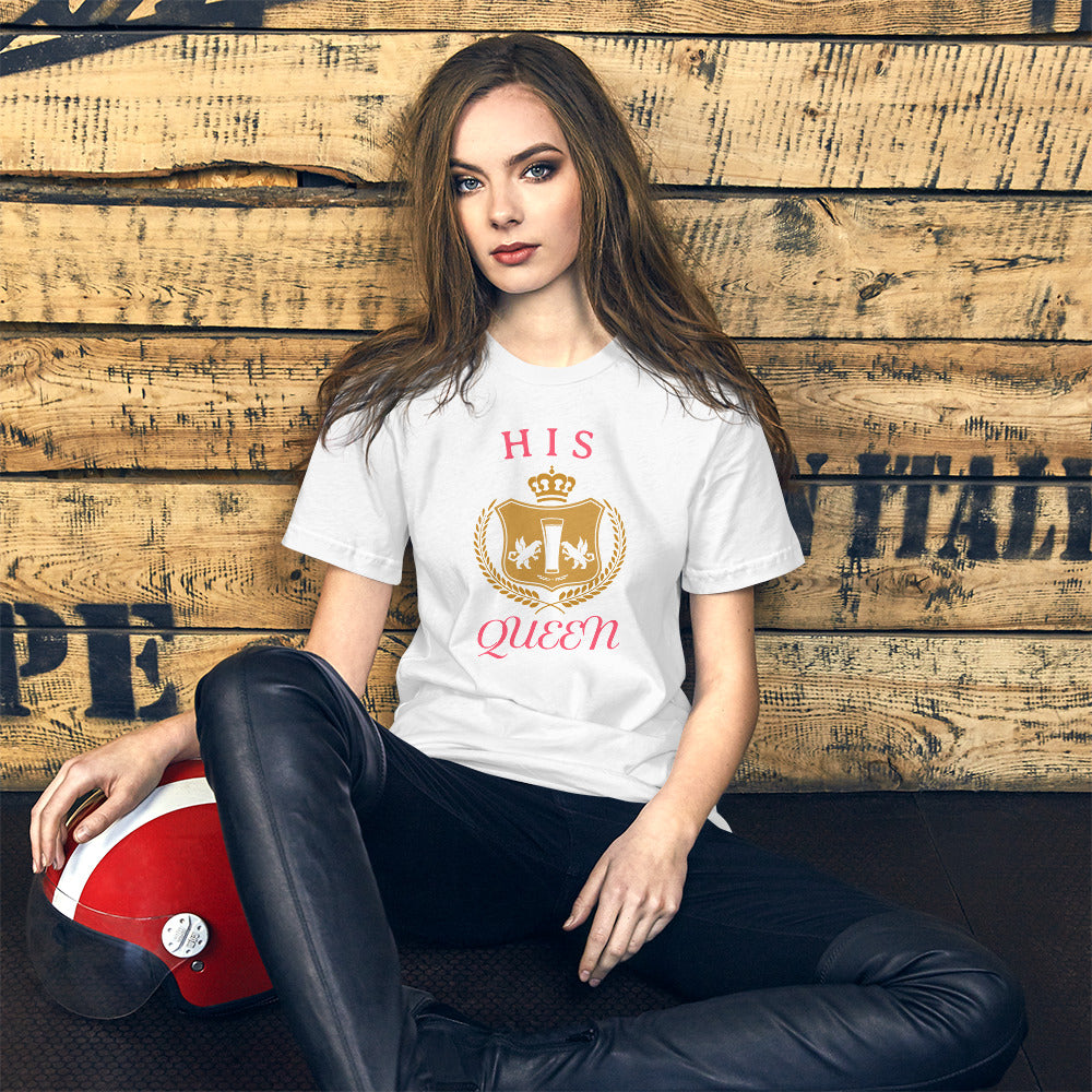 Women's Graphic T-Shirt / His Queen / Gold and Pink