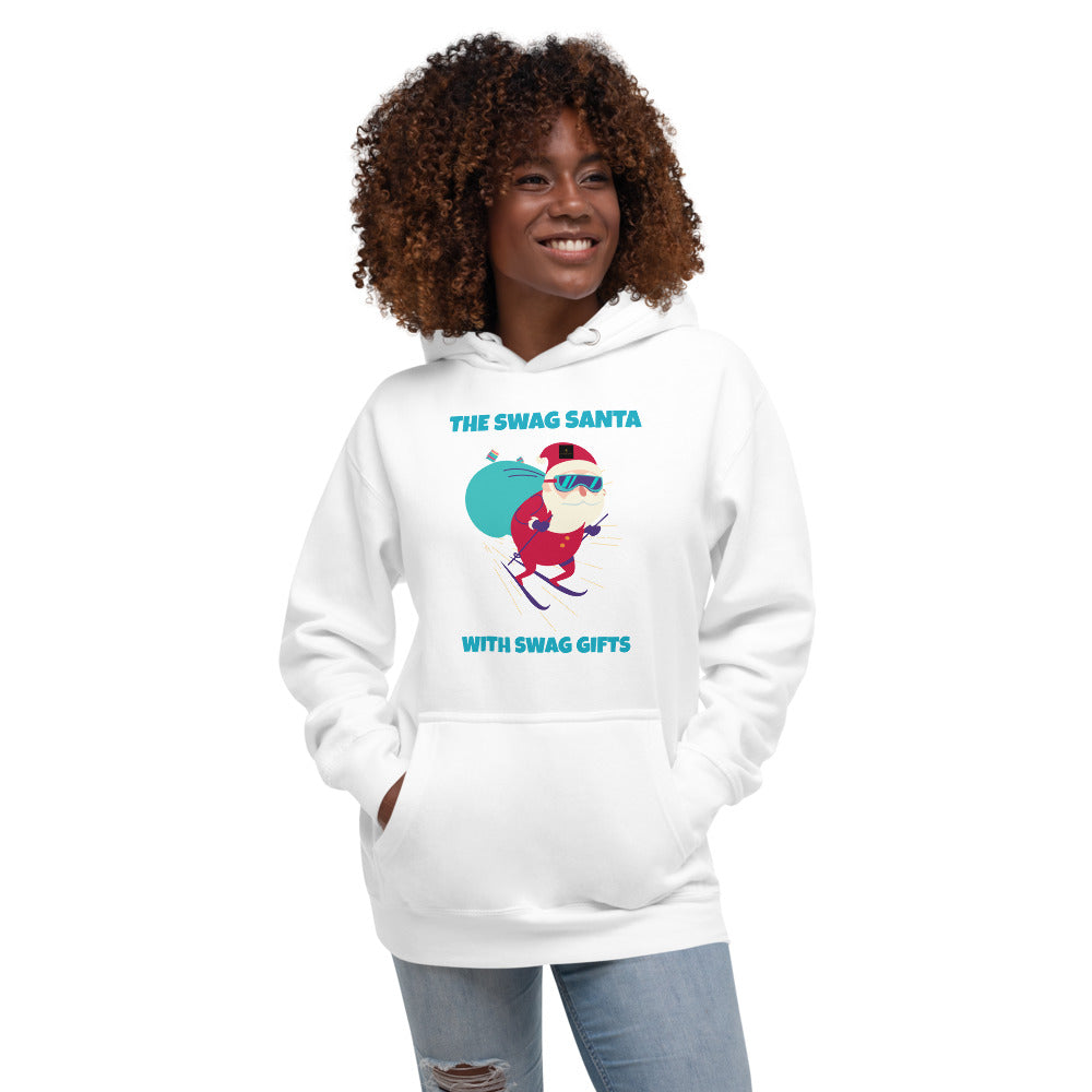 Women's Holiday pullover Hoodie / Swag Santa with Swag Gifts / Christmas Hoodie