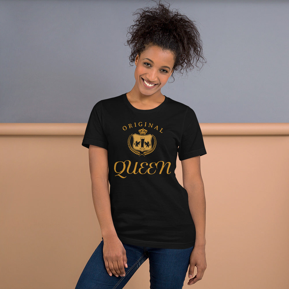 Women's Graphic Short-Sleeve T-Shirt / Original Queen / Gold Writing