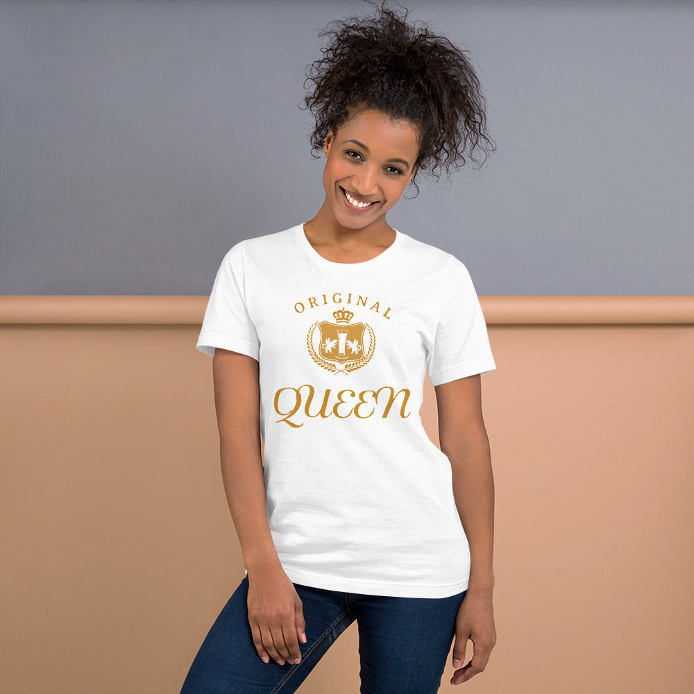 Women's Graphic Short-Sleeve T-Shirt / Original Queen / Gold Writing