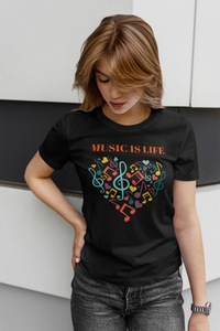 Women's Graphic Short-Sleeve T-Shirt / Music Is Life