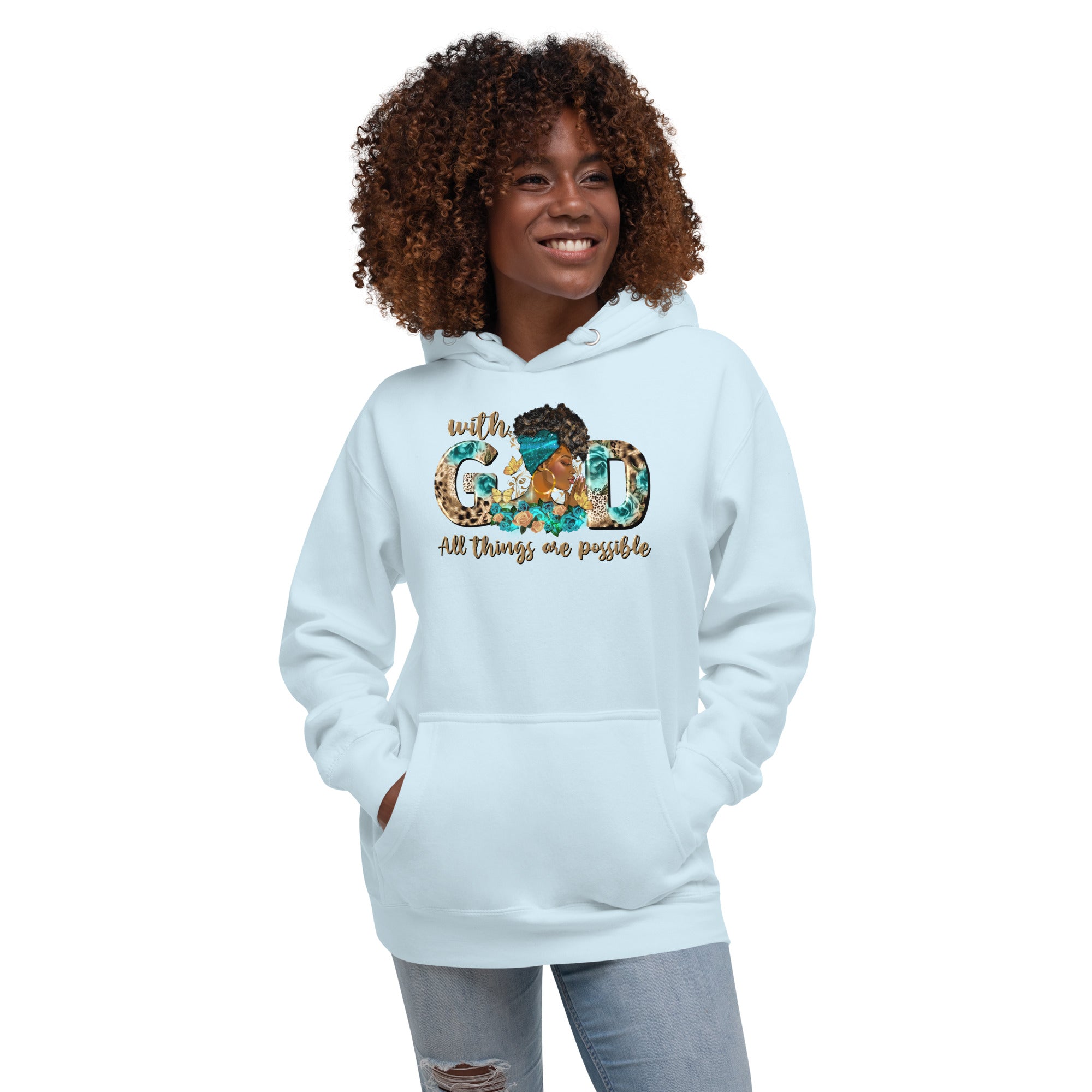 Women's graphic Hoodie "With God all things are possible"