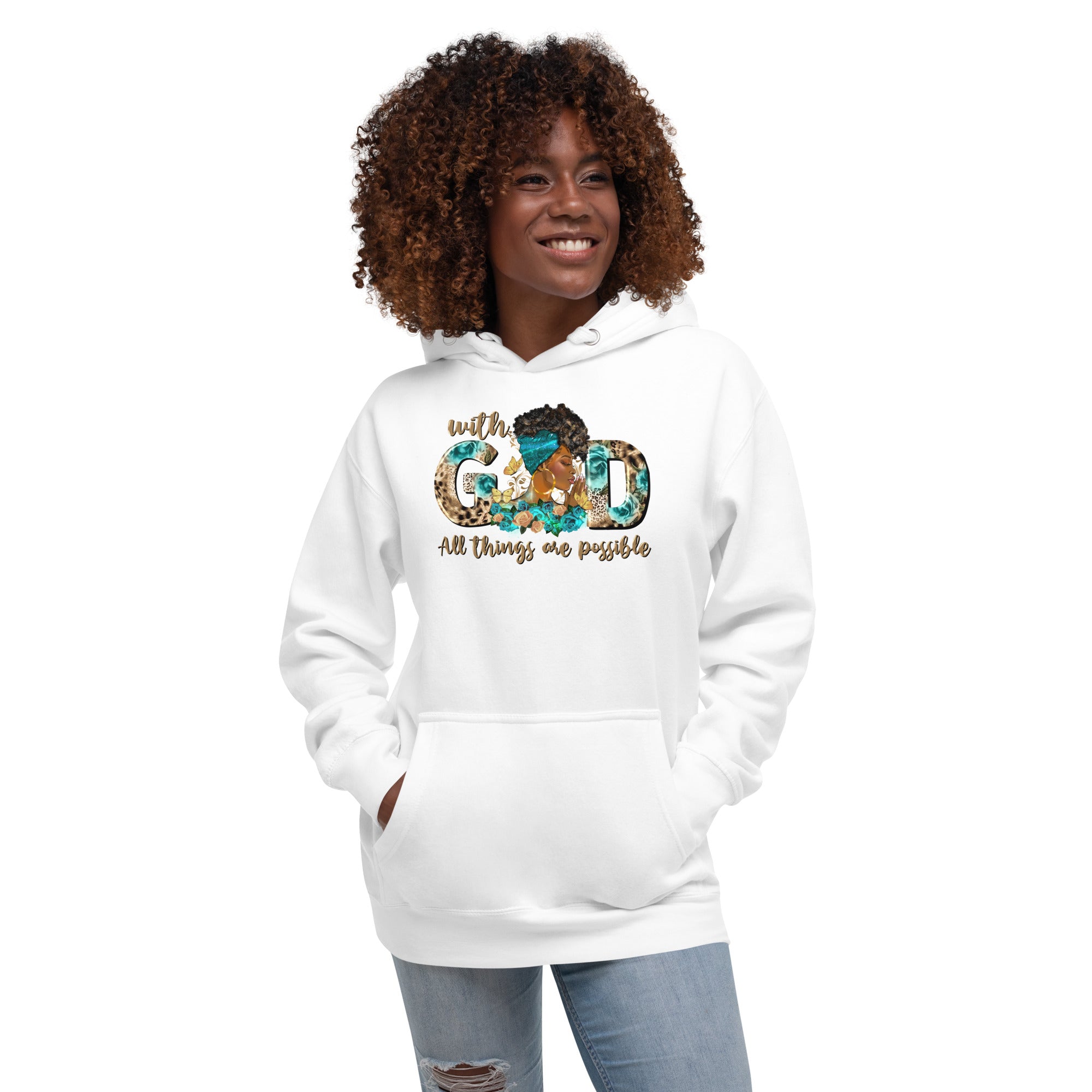Women's graphic Hoodie "With God all things are possible"